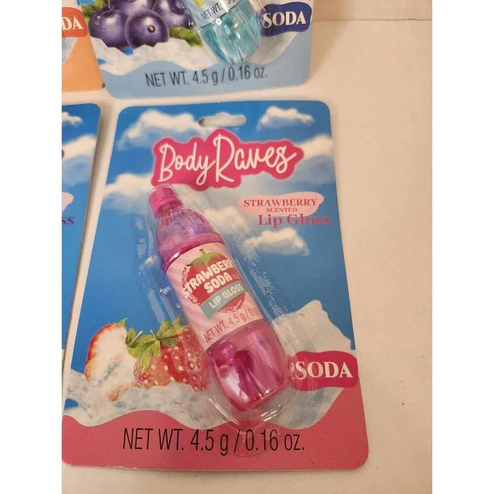 Lot Of 4 Body Raves Soda Scented Lip Gloss